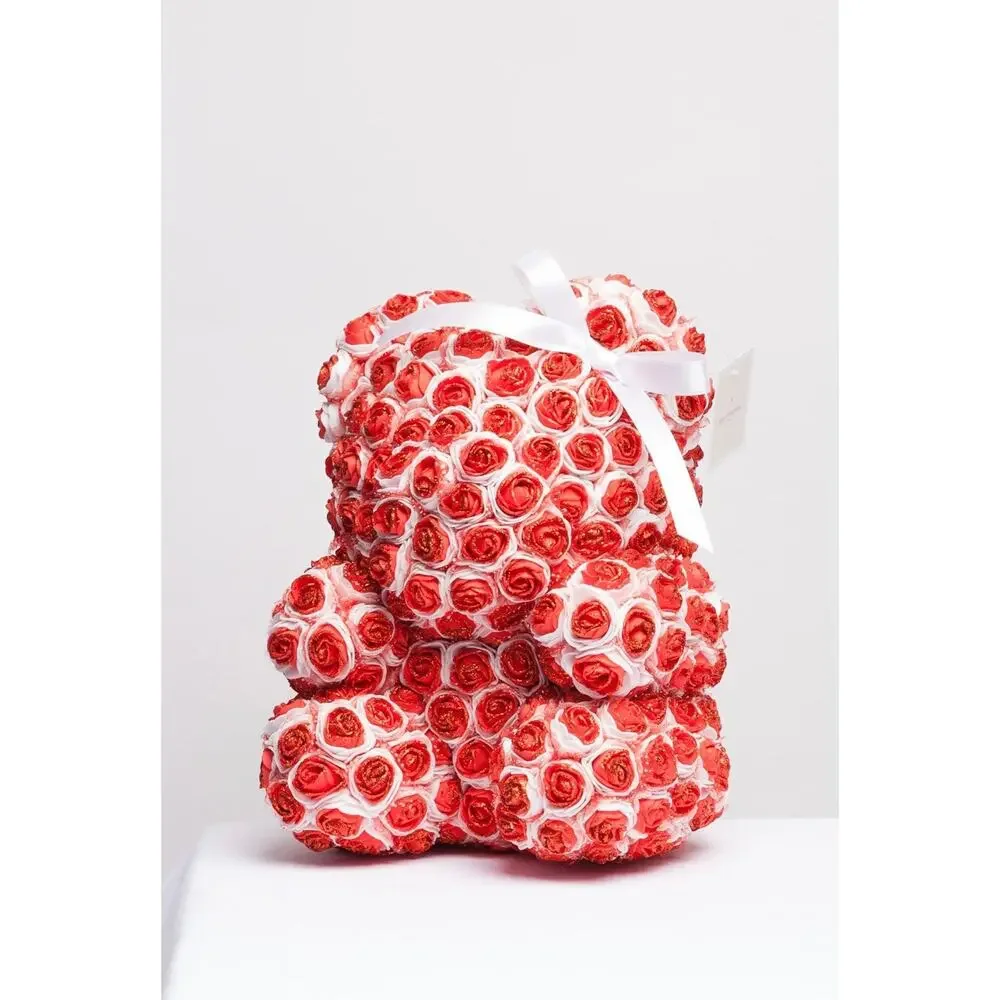 Handmade Rose Bear With Glitter For Valentine
